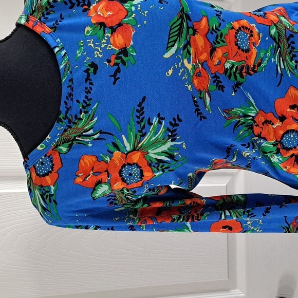 LulaRoe Debbie Floral Long Sleeve Colorful Dress Below Knee Modest Caual Dress - Picture 2 of 10